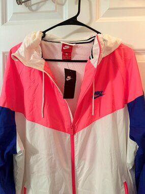 Nike Sportswear Windrunner Hooded Jacket Pink Blue NWT 2XL